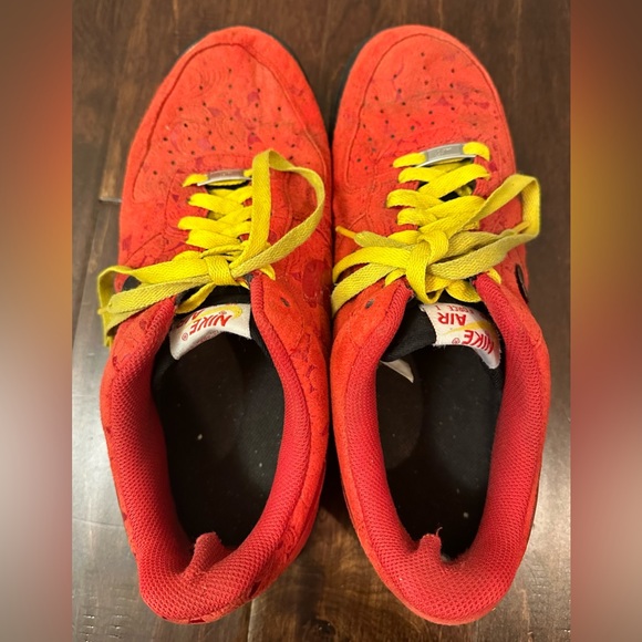 Nike Air Force I Low “Miami Heat” Red Paisley 488298-617 - Men’s Size 10 - Picture 13 of 16